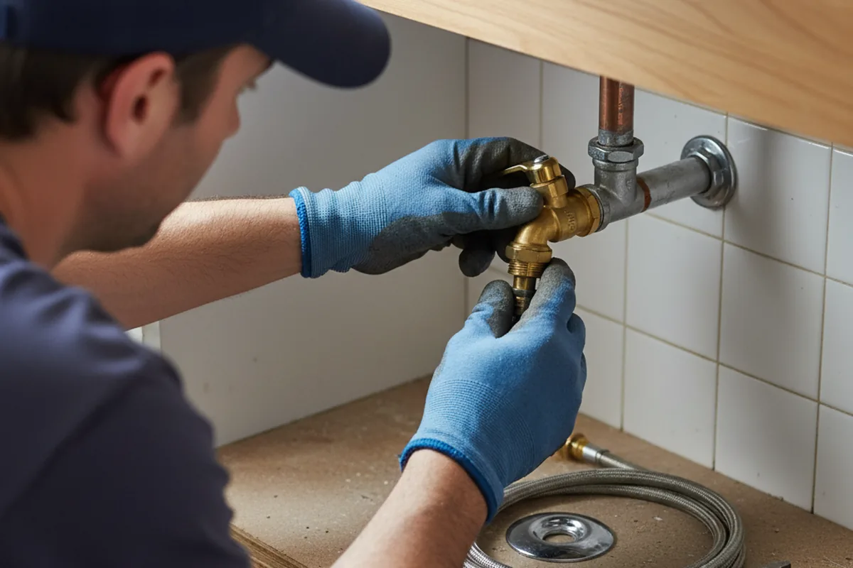 Shutoff valve and fitting work during Burst Pipe Repair in Elwood